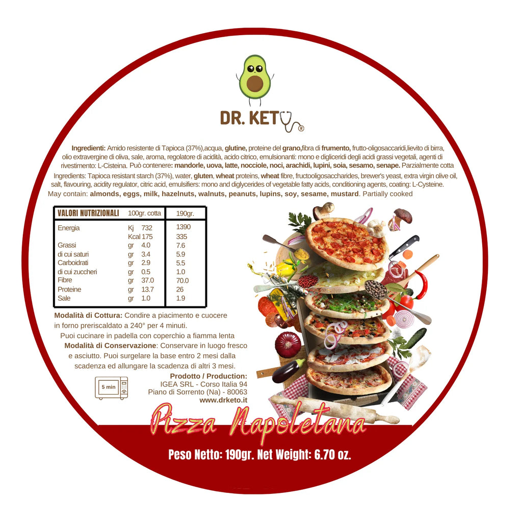 Dr. Keto Base Pizza Chetogenica Napoletana 🍕