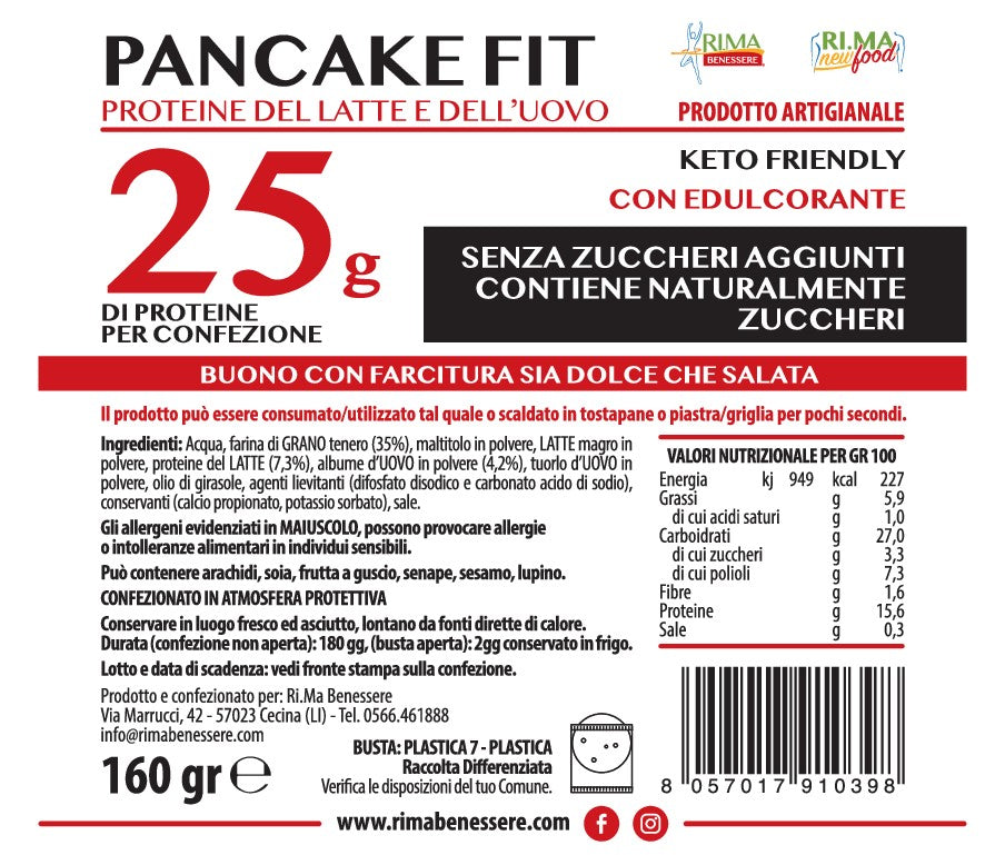 Pancake Fit Proteici Rima Benessere 160gr