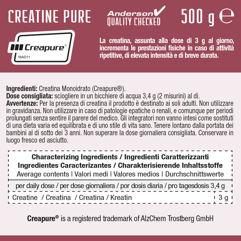 Absolute Series CREATINA – CREATINE PURE 500Gr