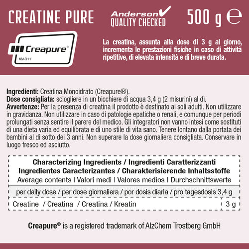 Absolute Series CREATINA – CREATINE PURE 500Gr