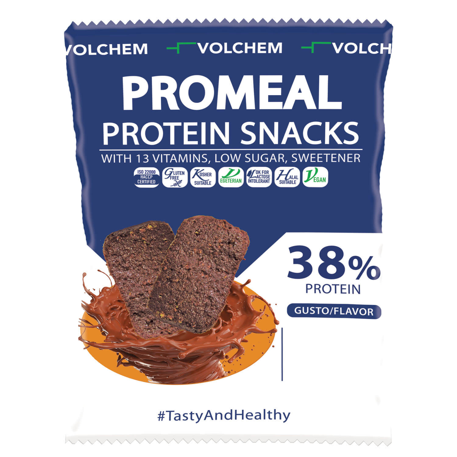 Volchem PROMEAL ® PROTEIN SNACKS 38% ( snack proteico ) 37,5g