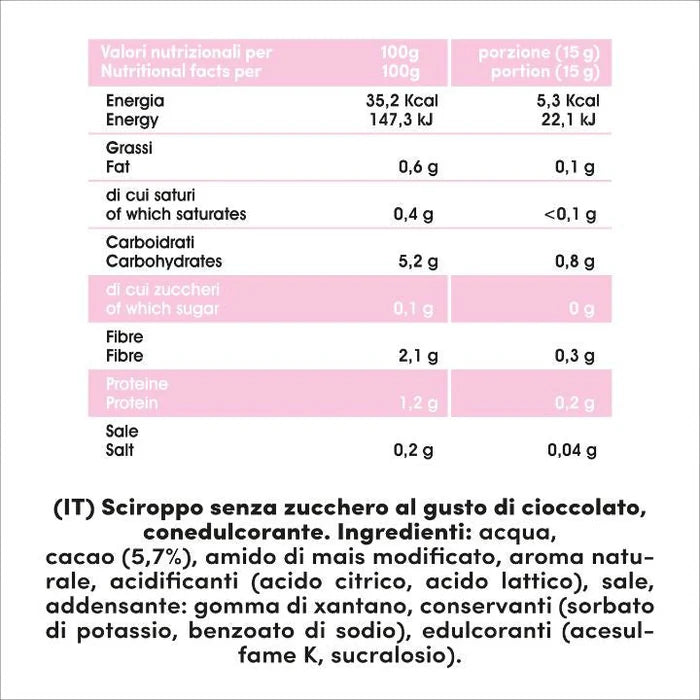 FitPorn Syrup Zero al Cioccolato 425g