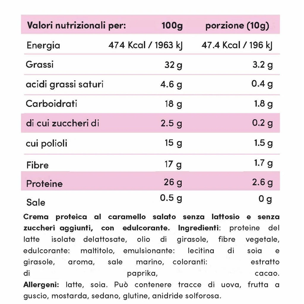 Fitporn Crema proteica al Caramello Salato Senza Lattosio 200gr