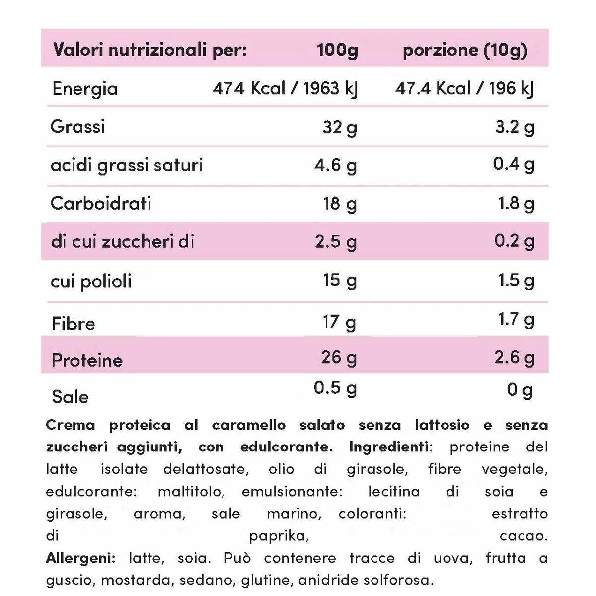 Fitporn Crema proteica al Caramello Salato Senza Lattosio 200gr