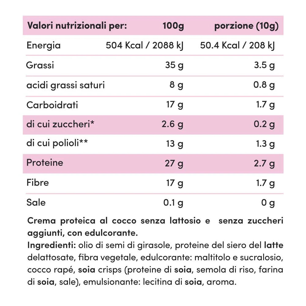 Fitporn Crema proteica Cocco Crunchy Senza Lattosio 200gr