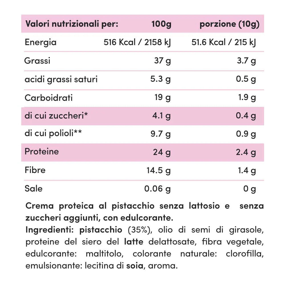 Fitporn Crema proteica 35% Pistacchio Senza Lattosio 200gr