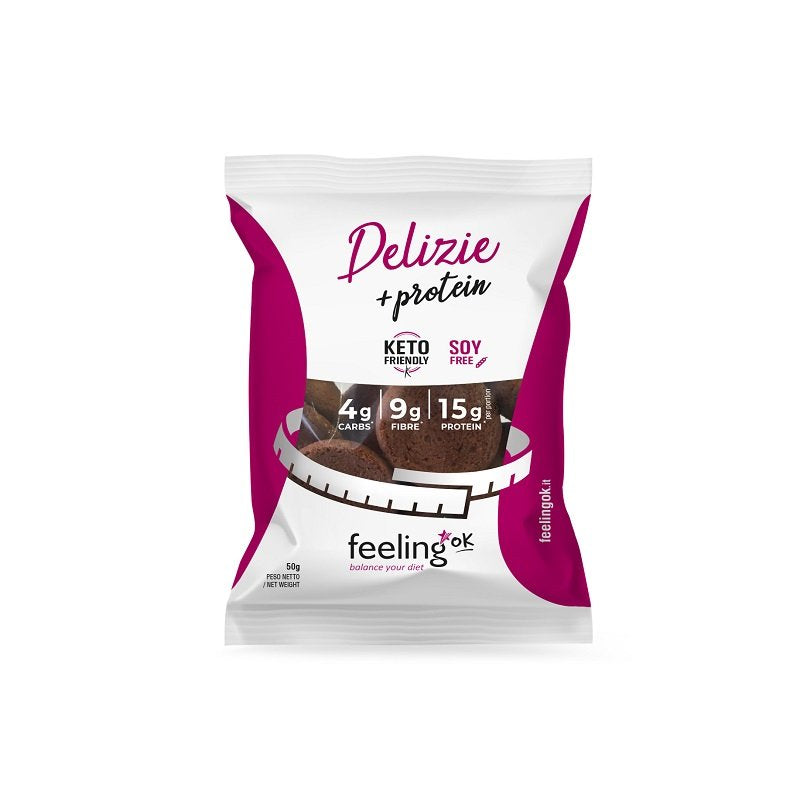 Feeling ok Delizia +Protein biscotti al cacao 50gr