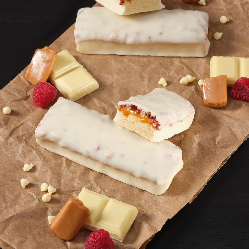 Prozis Barretta Proteica Gourmet al Cioccolato Bianco e Lampone da 80gr