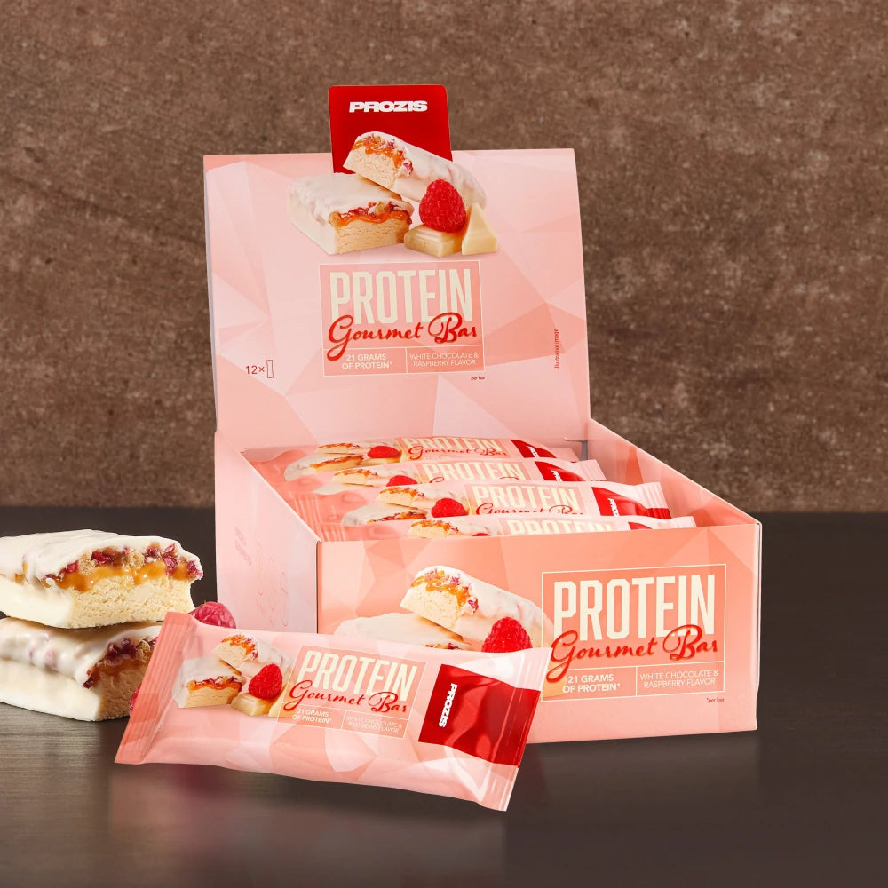 Prozis Barretta Proteica Gourmet al Cioccolato Bianco e Lampone da 80gr
